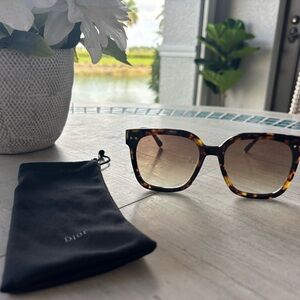 Dior Tortoiseshell Frame Sunglasses with Brown Gradient Lenses